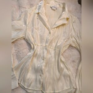 90s Satin Wrapper Button Up Blouse